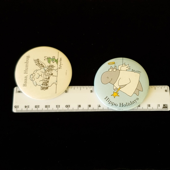 SET- Vntg Sandra Boynton Holiday Buttons Funny - Picture 2 of 8